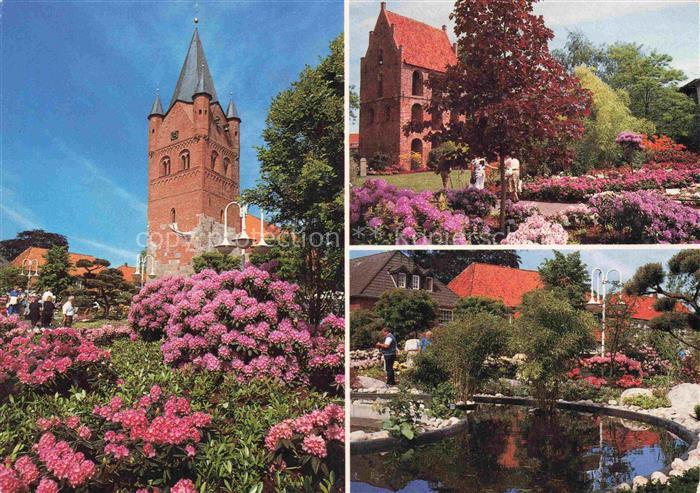 Westerstede Ammerland Niedersachsen Rhododendron-Festtage Kirche Garten Teich Bl