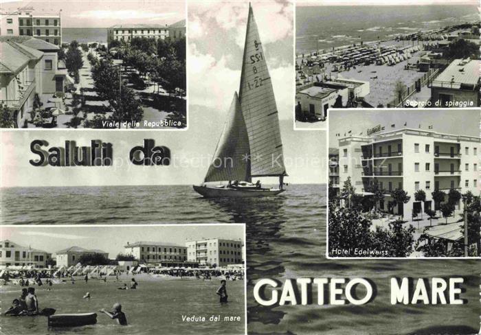 GATTEO MARE IT Viale-delle-Repubblica Scorcio-di-spiaggia Hotel-Edelweiss Veduta