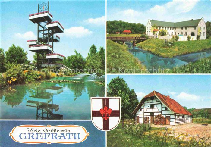 Grefrath Niederrhein Viersen Duesseldorf NRW Aussichtsturm Weiher Brunnen Hofanl