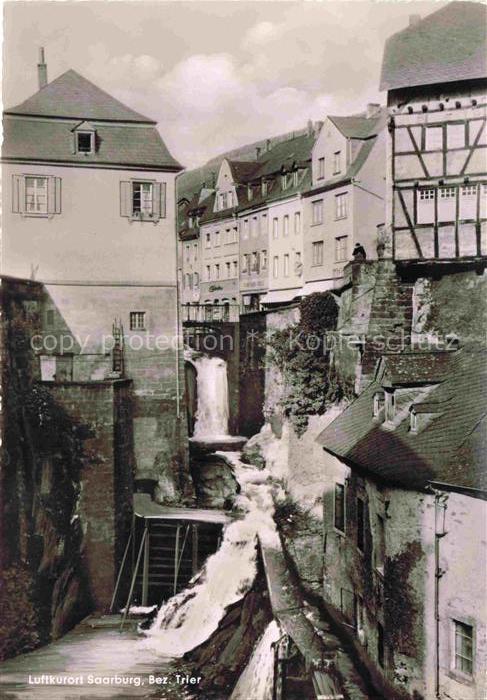 Beurig Saarburg Wasserfall Bach Fachwerk Altstadt Haeuser Muehlrad