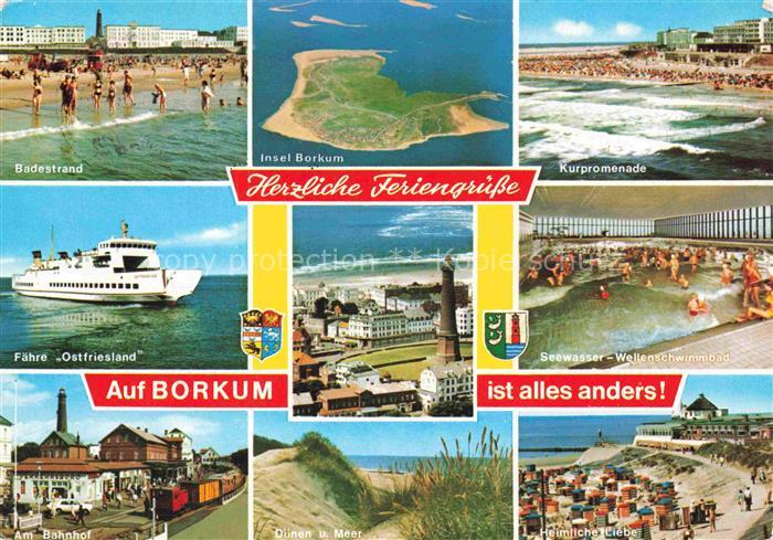 BORKUM Nordseebad Niedersachsen Badestrand Kurpromenade Faehre-Ostfriesland Leuc
