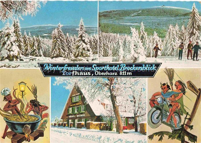 Torfhaus Altenau Harz Niedersachsen Sporthotel-Brockenblick Winterlandschaft Ski