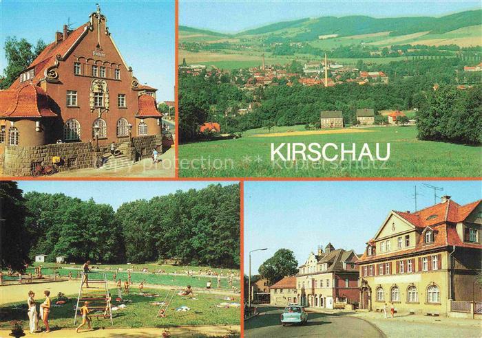 Kirschau Sachsen Postamt Freibad Zittauer-Strasse Ortsuebersicht Jugendstilgebae
