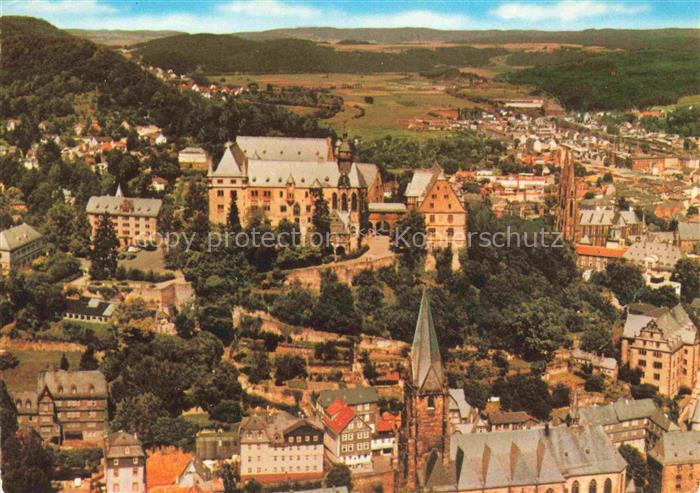 MARBURG  LAHN Landgrafenschloss Schloss Kirche Altstadt Lahn Luftaufnahme Fachwe
