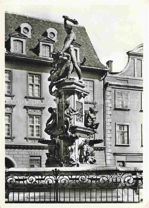 AUGSBURG  Bayern Herkulesbrunnen Maximiliansstrasse Skulptur Brunnen Herkules Ba