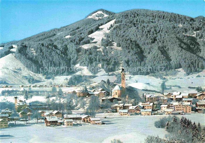 Pfronten Ostallgaeu Bayern Edelsberg Allgaeu Winter Schnee Kirchturm Alpendorf S