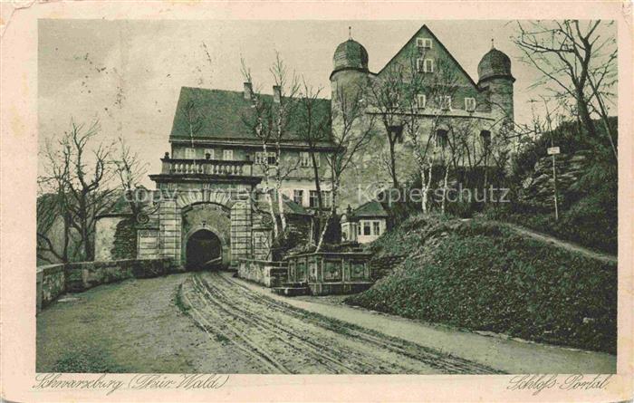 Schwarzburg Rudolstadt Thueringen Schloss-Portal Schloss Burgtor Toreinfahrt Tur