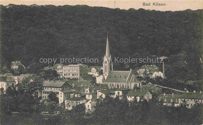 Bad Koesen Sachsen-Anhalt Panorama Kirche Dorf Wald Haenger Wohnhaeuser Kirchtur