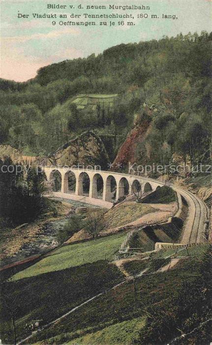 Murgtalbahn MURGTAL Murgthal Gernsbach BW Viadukt Tennetschlucht Murgtalbahn Eis