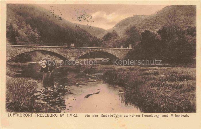 Treseburg Thale Harz Sachsen-Anhalt Bodebruecke Bode Fluss Steinbruecke Harz Ber
