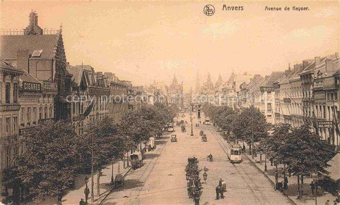 ANVERS Antwerpen Avenue-de-Keyser Strassenbahn Prachtstrasse Gruenderzeitgebaeud