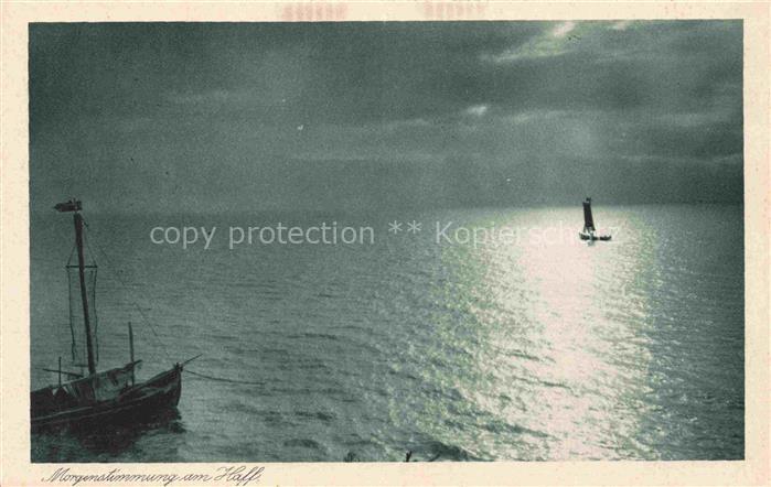 Kurische Nehrung Samland Kaliningrad RU Morgenstimmung Haff Segelboot Fischerboo
