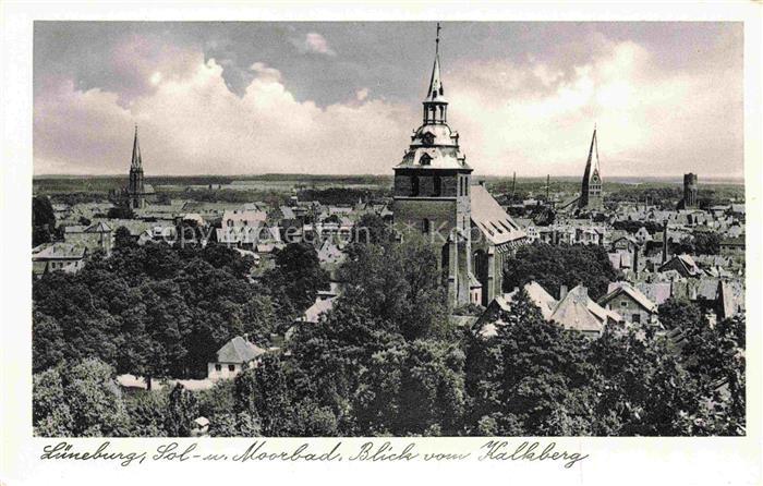 LueNEBURG  CITY Sol-und-Moorbad Kalkberg Kirchturm Stadtpanorama Daecher Baeume