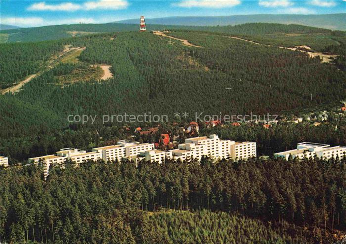 Hahnenklee-Bockswiese Harz Ferienpark Bocksberg Nadelwald Funkturm Hochhaus Flie