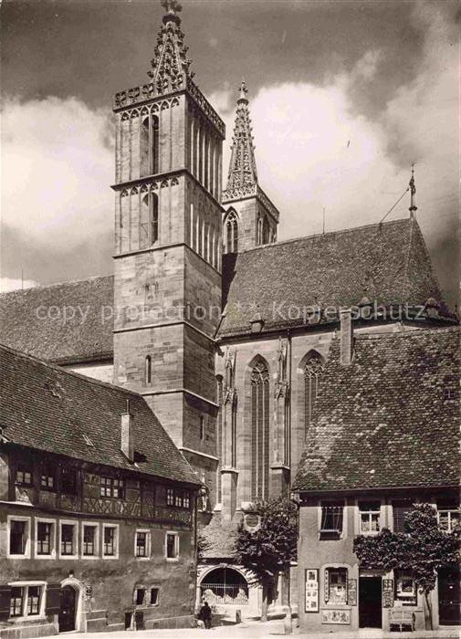 ROTHENBURG   TAUBER Bayern St-Jakobskirche Gruener-Markt Gotik Kirchturm Fachwer
