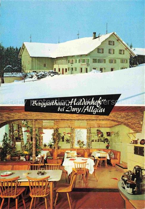 Neutrauchburg Isny Allgaeu Bayern Berggasthaus Haldenhof Gaststube Winterlandsch