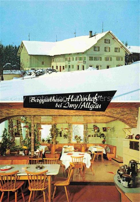 Neutrauchburg Isny Allgaeu Bayern Berggasthaus-Haldenhof Gaststube Winter Schnee