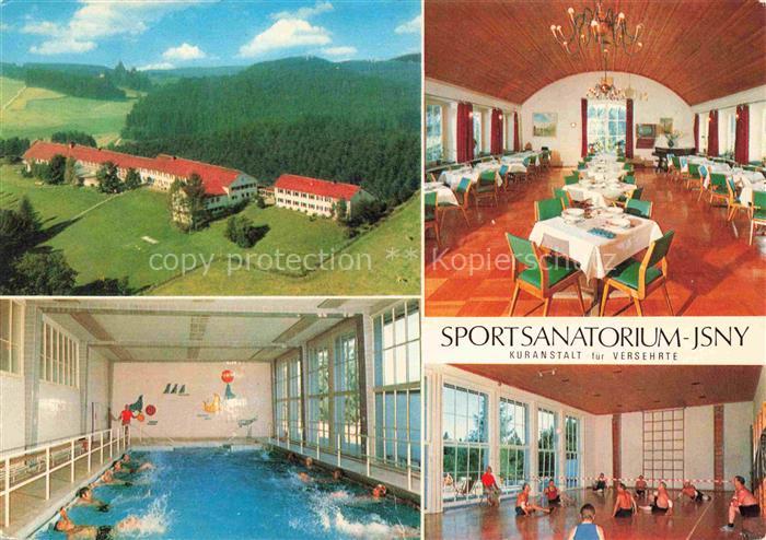 Isny Allgaeu Bayern Sportsanatorium Kuranstalt Fliegeraufnahme Hallenbad Speises