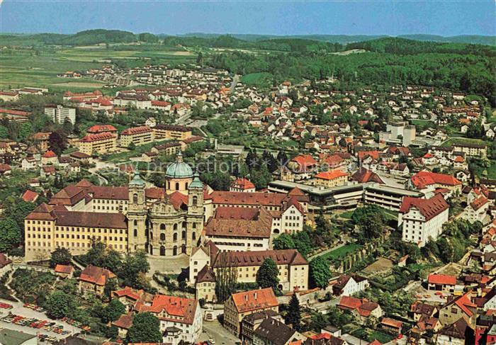 Weingarten Wuerttemberg Basilika Fliegeraufnahme Kloster Stadtansicht Hochhaeuse