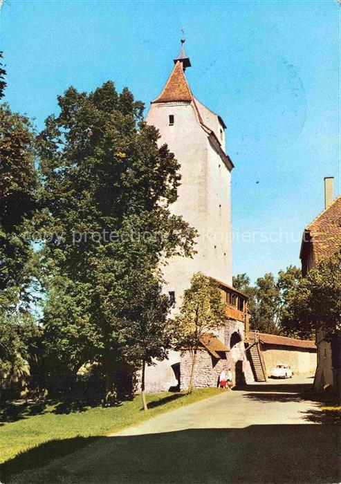 Isny Allgaeu Bayern Espantor Stadtturm Tor Mittelalter Baeume Altstadt