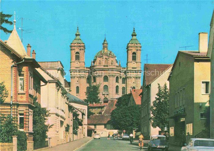 Weingarten Wuerttemberg Basilika Kirchturm Strasse Autos Haeuser Stadtansicht