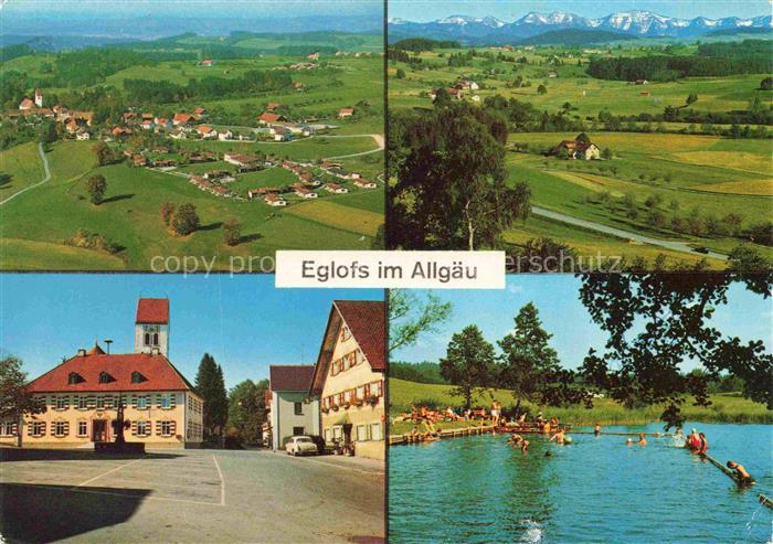 Eglofs Argenbuehl Ravensburg BW Familienferiendorf Luftbild Kirche Schulhaus Fre