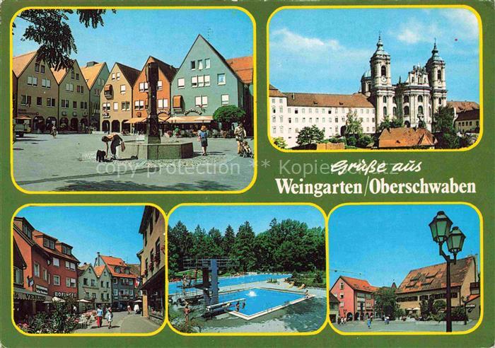 Weingarten Wuerttemberg Marktplatz Brunnen Basilika Freibad Fussgaengerzone Ober