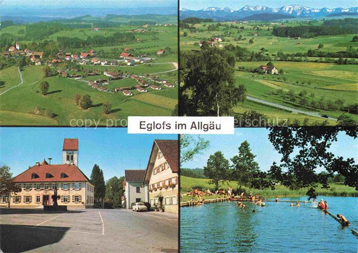 Eglofs Argenbuehl Ravensburg BW Mehrbild Allgaeu Fliegeraufnahme Dorfplatz Kirch