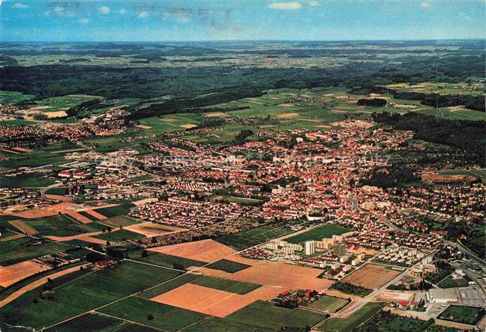 Weingarten Wuerttemberg Fliegeraufnahme Oberschwaben Stadtansicht Felder Hochsch