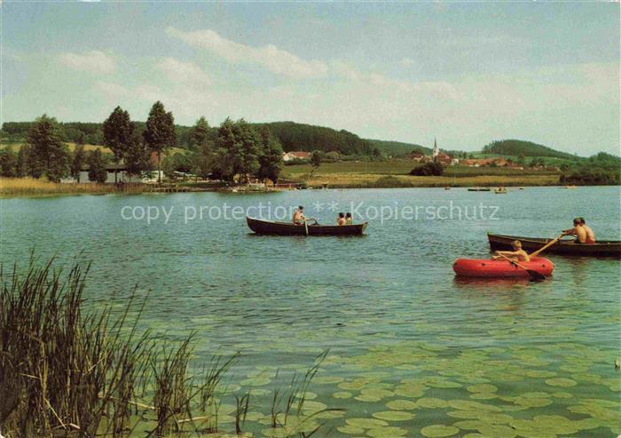 Esenhausen Lengenweilersee See Ruderboote Schlauchboot Badegaeste Schilfufer Dor