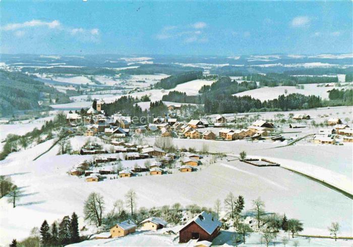 Eglofs Argenbuehl Ravensburg BW Winterlandschaft Dorf Kirche Schnee Haeuser Feld