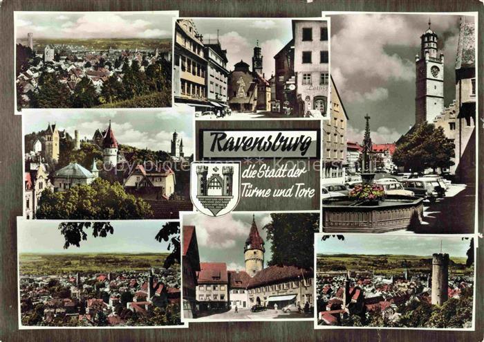 RAVENSBURG  Wuerttemberg BW Tuerme Tore Mehrbild Marktplatz Brunnen Altstadt Bla
