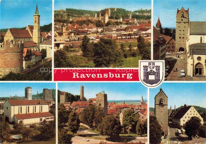 RAVENSBURG  Wuerttemberg BW Mehrbild Kirche Panorama Tuerme Mehlsack Blaserturm