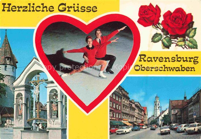 RAVENSBURG  Wuerttemberg BW Eiskunstlauf Rosen Kreuzigungsgruppe Strasse Blasert