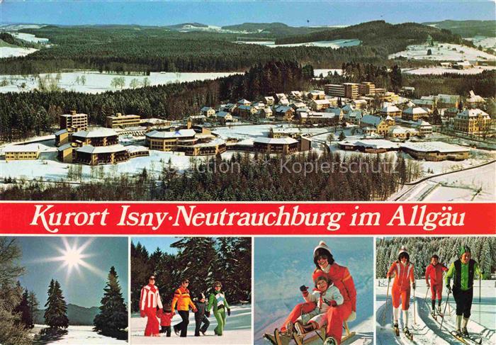 Neutrauchburg Isny Allgaeu Bayern Wintersport Skifahrer Rodeln Winterlandschaft