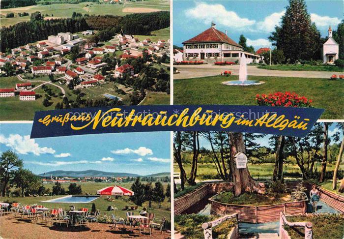 Neutrauchburg Isny Allgaeu Bayern Kurhaus Brunnen Freibad Terrasse Luftaufnahme