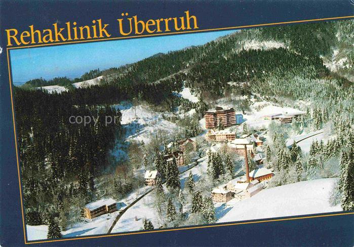 ueberruh Isny Allgaeu BW Rehaklinik Winter Schnee Wald Berge Fliegeraufnahme