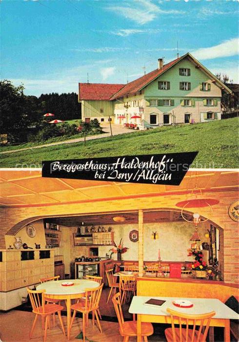 Neutrauchburg Isny Allgaeu Bayern Berggasthaus Haldenhof Gastraum Tische Stuehle