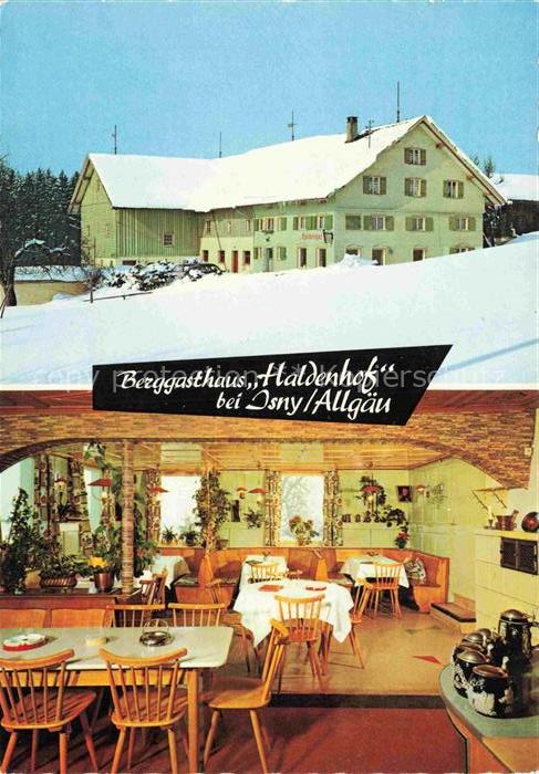 Neutrauchburg Isny Allgaeu Bayern Berggasthaus Haldenhof Winter Schnee Gastraum