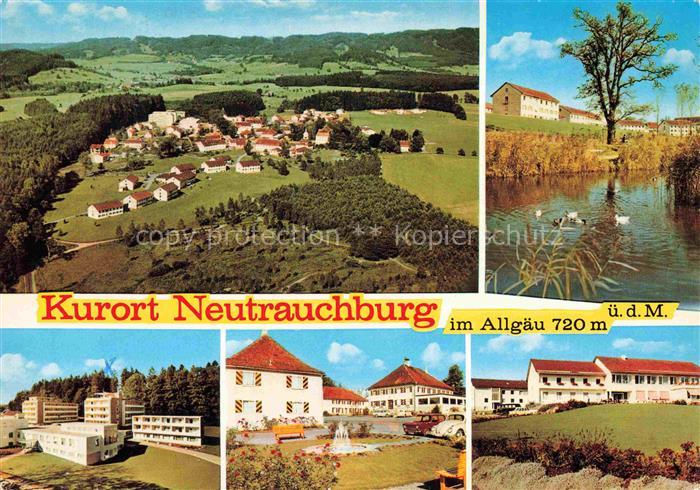 Neutrauchburg Isny Allgaeu Bayern Kurort Teich Schwaene Klinikgebaeude Ortschaft