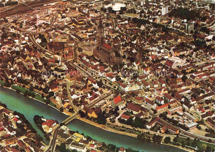 Wiblingen ULM DONAU BW Fliegeraufnahme Ulmer-Muenster Donau Innenstadt Kirchturm