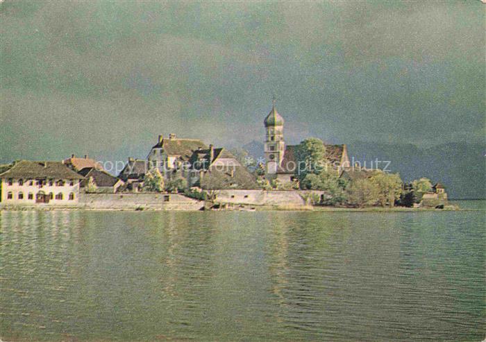 Wasserburg am Bodensee Bayern Bodensee Halbinsel Kirche Zwiebelturm Wasserburg J