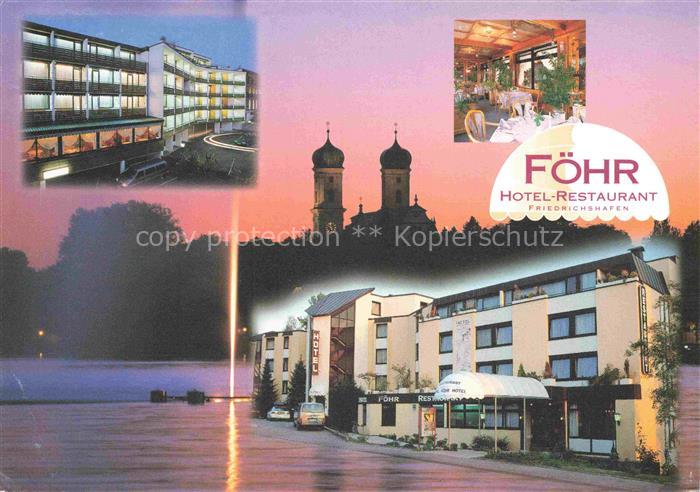 FRIEDRICHSHAFEN Bodensee BW Hotel-Foehr Albrechtstrasse-73 Restaurant Kirche Bod