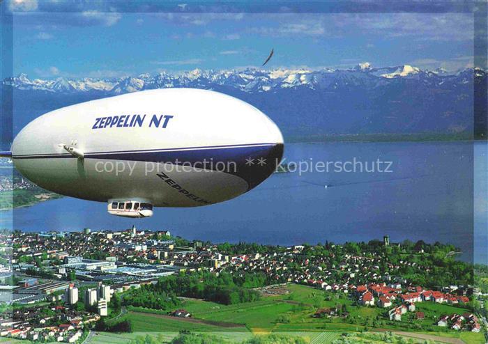 FRIEDRICHSHAFEN Bodensee BW Zeppelin-NT Luftschiff Bodensee Alpen Stadtansicht S