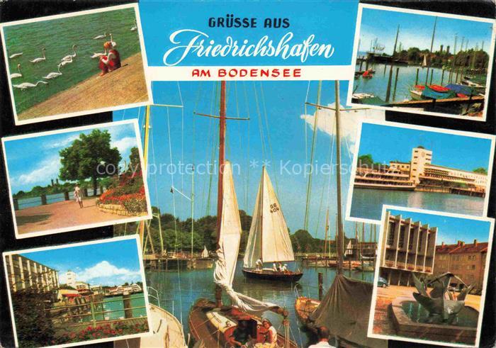 FRIEDRICHSHAFEN Bodensee BW Bodensee Segelboote Hafen Seepromenade Schwaene Skul