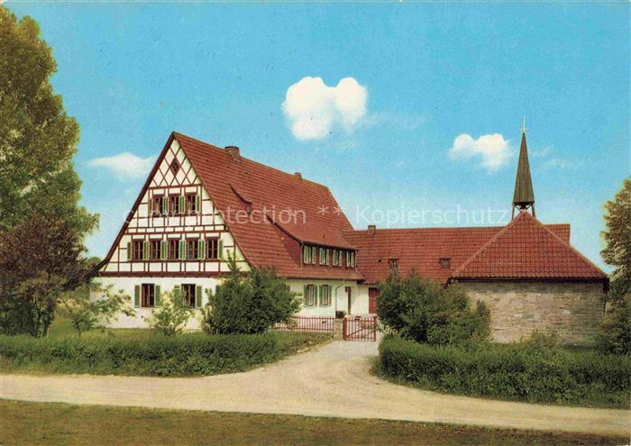 FRIEDRICHSHAFEN Bodensee BW Don-Bosco-Haus Fachwerkhaus Kapelle Kirchturm Garten