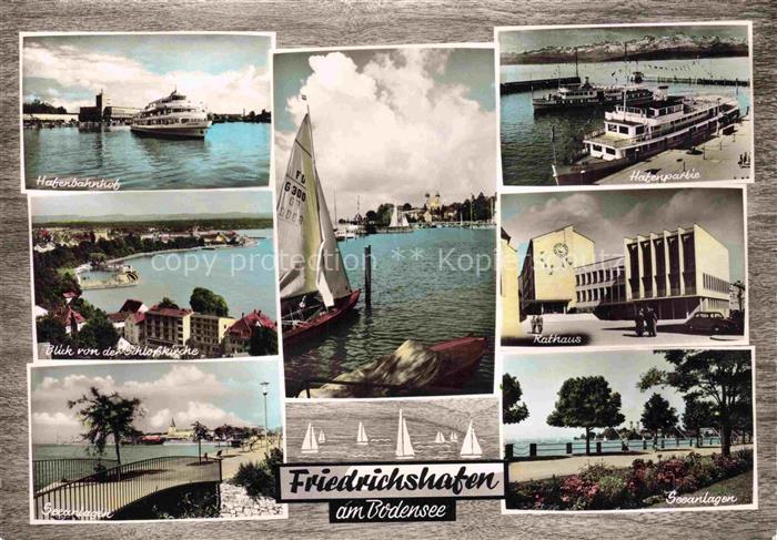 FRIEDRICHSHAFEN Bodensee BW Hafenbahnhof Hafenpartie Rathaus Seeanlagen Schlossk