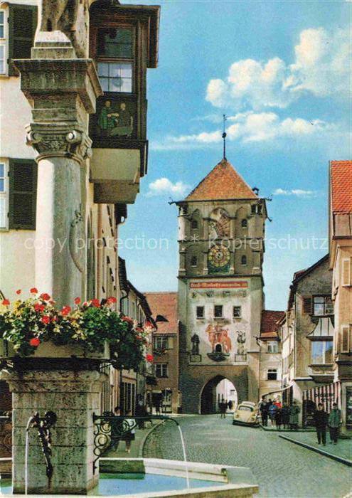 Wangen Allgaeu Bayern Lindauer-Tor Brunnen Altstadt Turm Gasse Wappen Figuren St