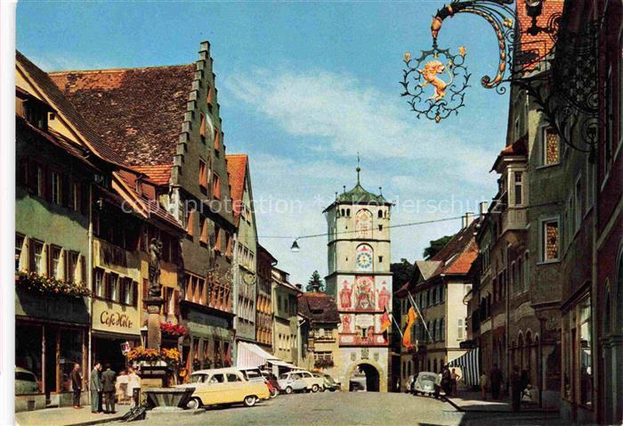 Wangen Allgaeu Bayern Herrenstrasse Ravensburger-Tor Cafe-Hoelle Stadttor Wandma