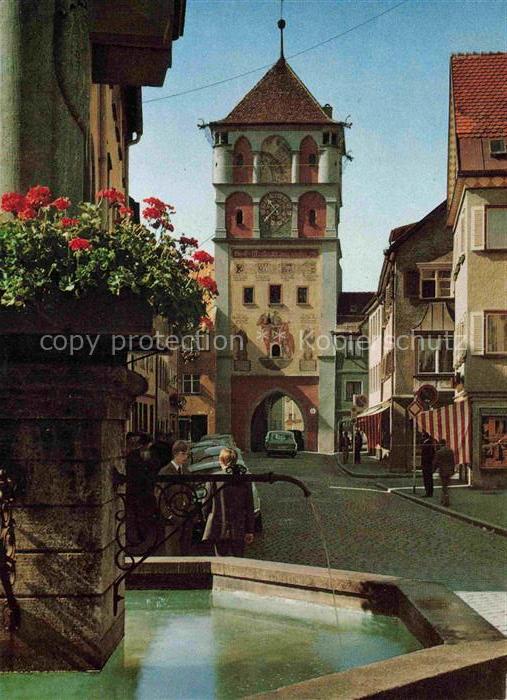 Wangen Allgaeu Bayern Paradiesstrasse St-Martinstor Lindauer-Tor Brunnen Stadtto